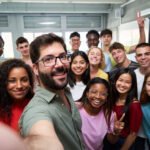 happy-selfie-of-young-group-of-students-and-teacher